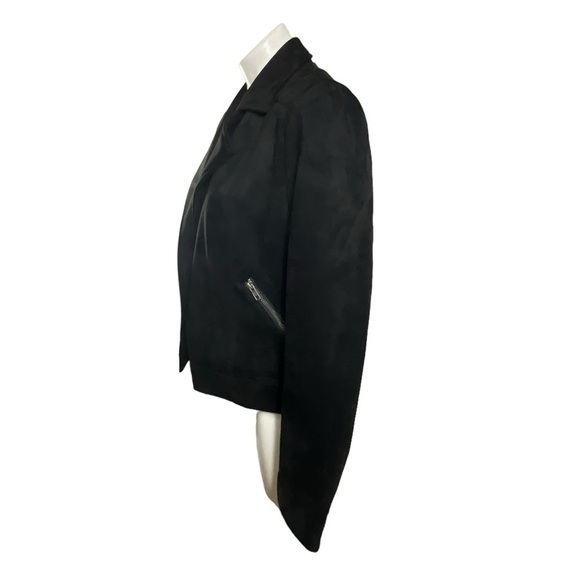 Philosophy Women Drape Front Moto Vegan Suede Jacket - Picture 2 of 13